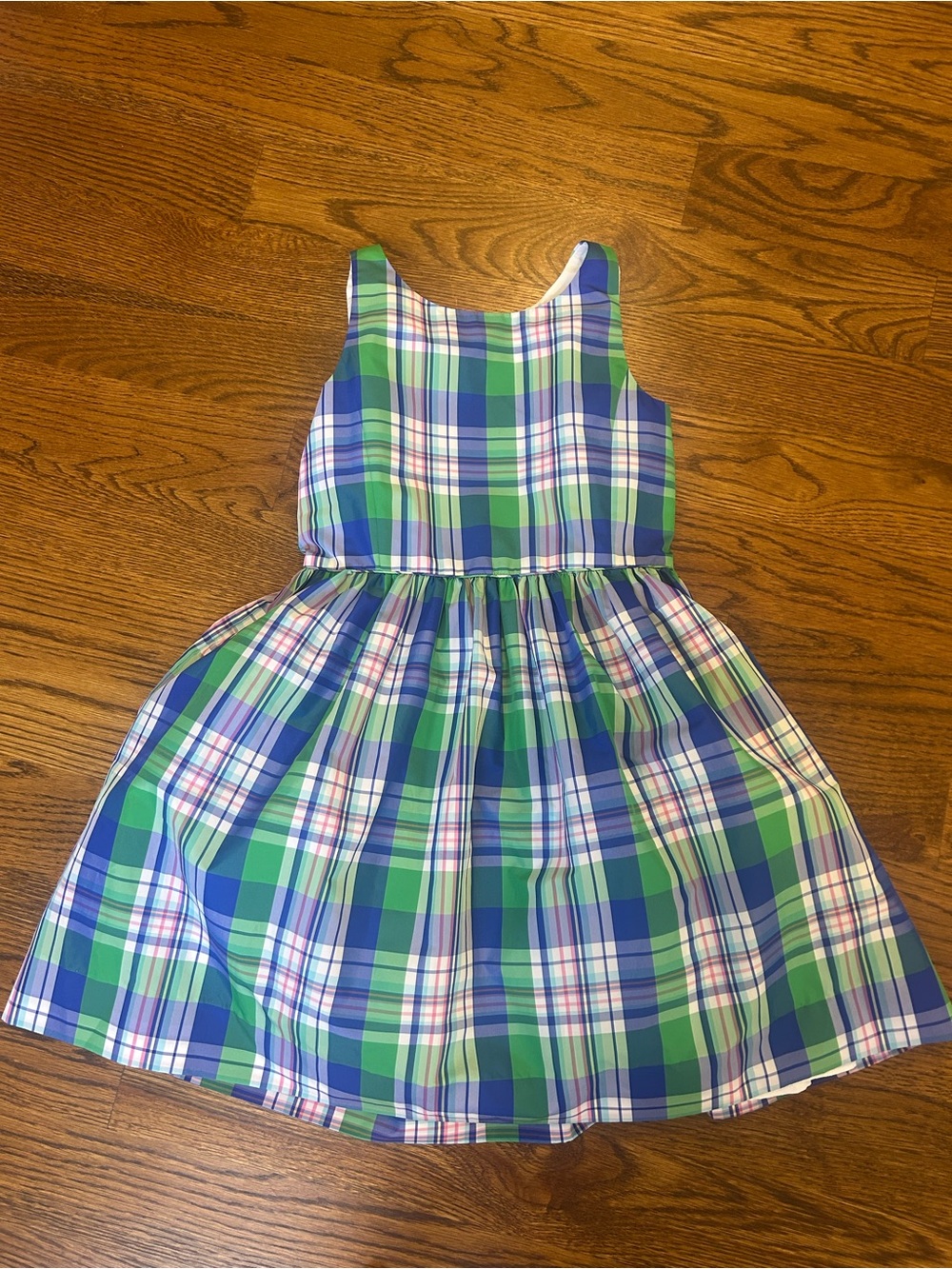 Polo Ralph Lauren Girls size 8 blue green plaid dress - Picture 2 of 8